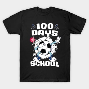 100 days of school featuring a dabbing Football #2 T-Shirt